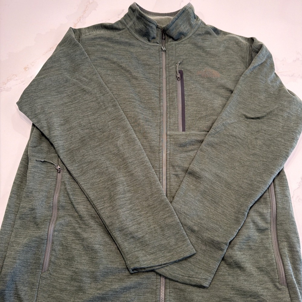 The North Face Chimborazo Jacket Men XL Green Triclimate Fleece Full Zip